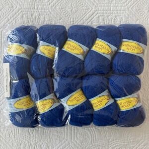 Brunswick Heatherblend Sport Yarn 10 Skeins Electric Blue 3553 Wool Blend